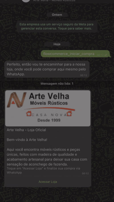 Atendimento da Arte Velha pelo WhatsApp
